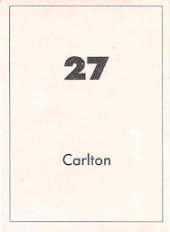 1990 Select AFL Stickers #27 Carlton Blues Back